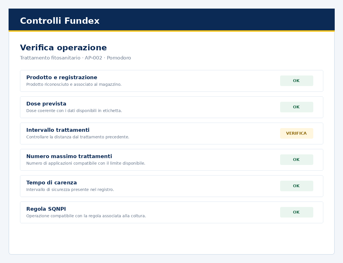 Anteprima controlli Fundex